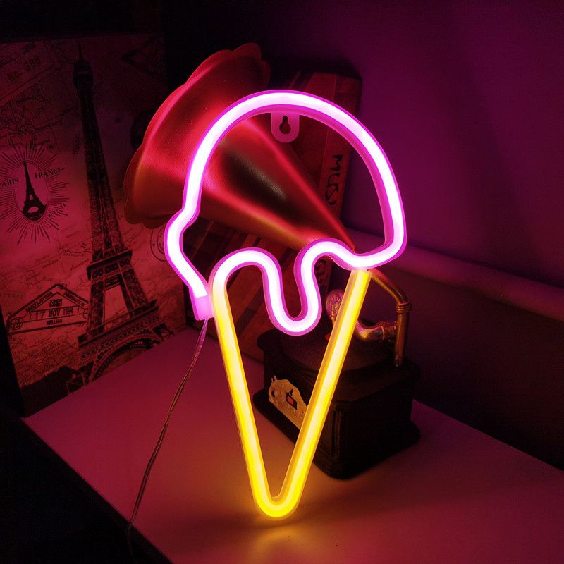 Neon Signs Ice Cream Lights Summer view 2