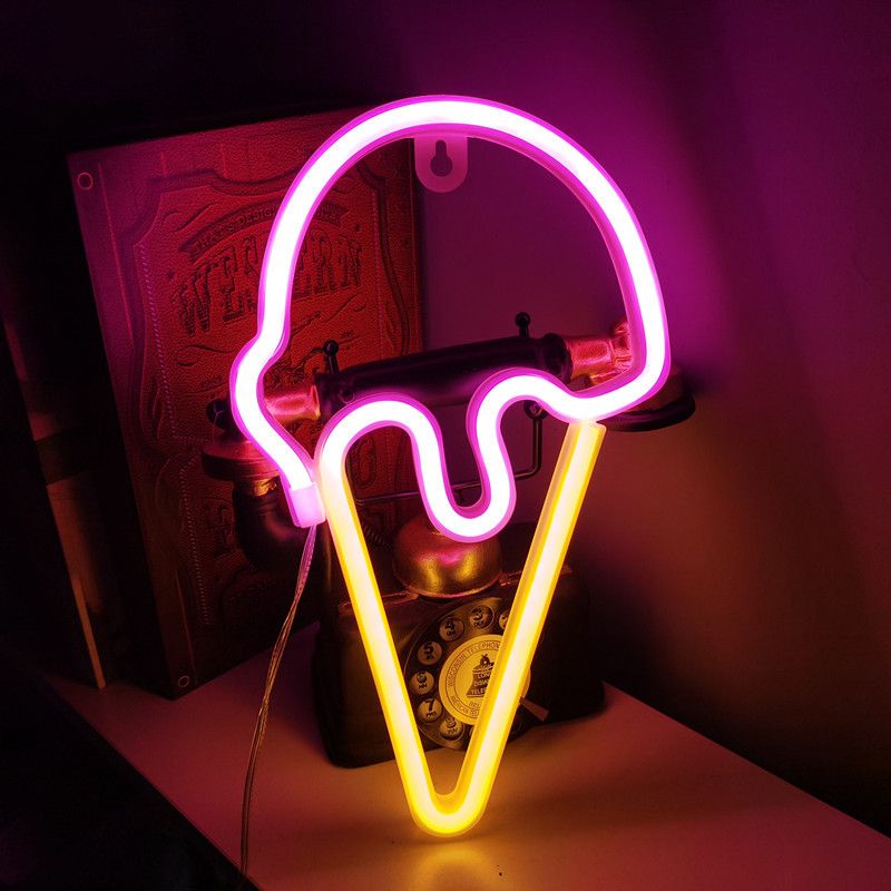 Neon Signs Ice Cream Lights Summer view 3
