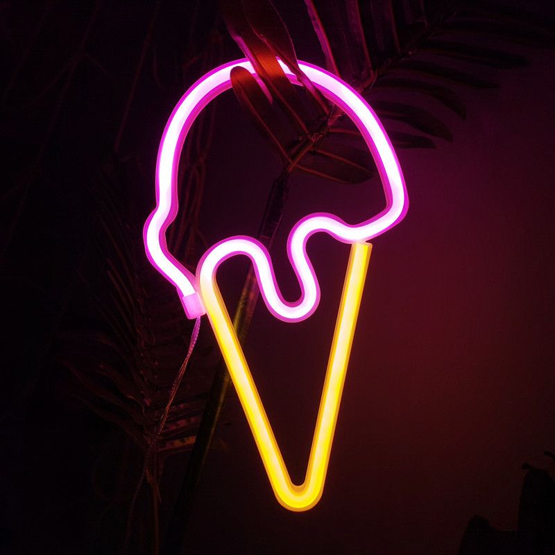 Neon Signs Ice Cream Lights Summer view 5