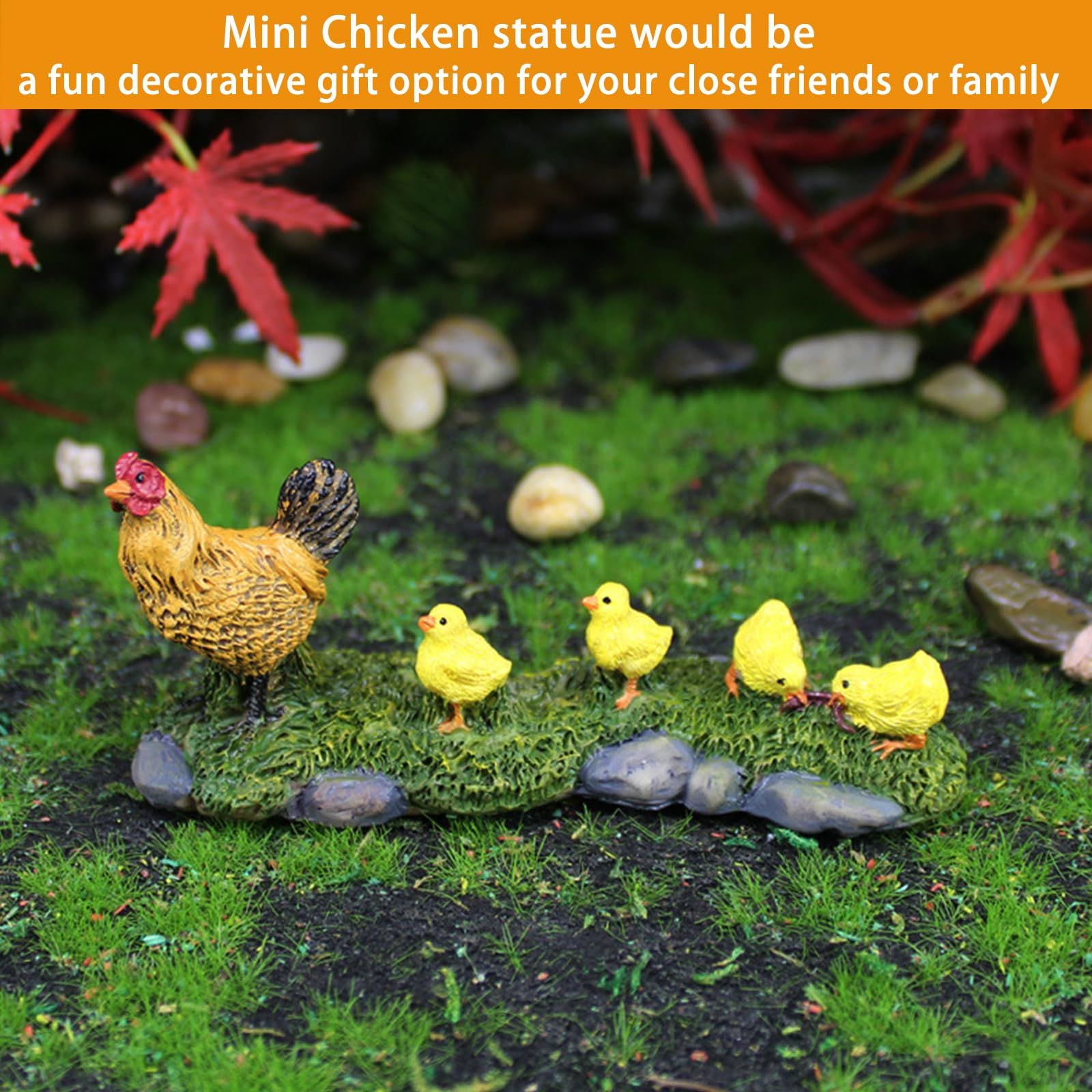 Mini Chicken Statue,Chicken Yard Decor Yellow Chickens Resin Small Chicks view 5