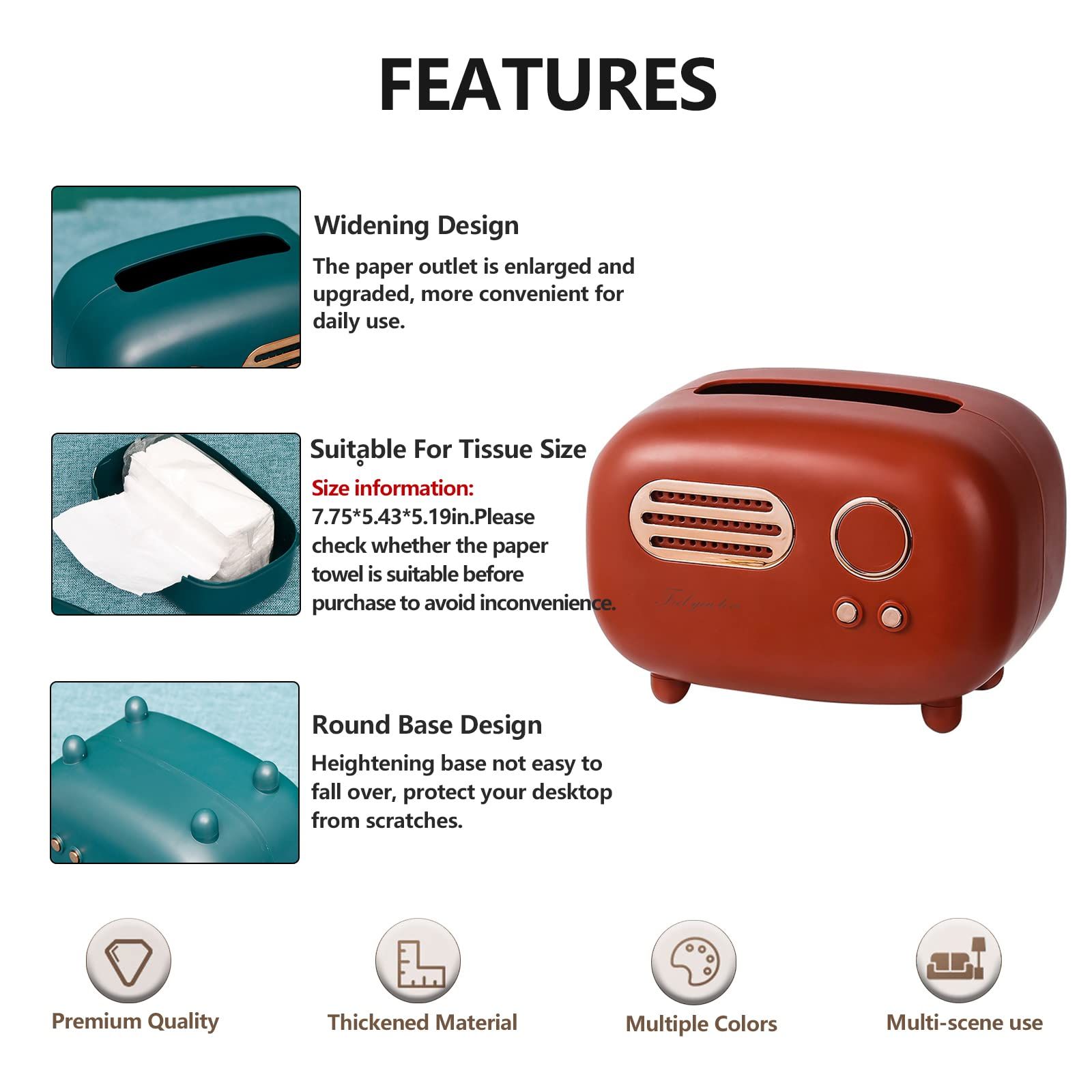 Retro Radio Model Tissue Box Tissue Box Multifunctional in Home Living Room view 4