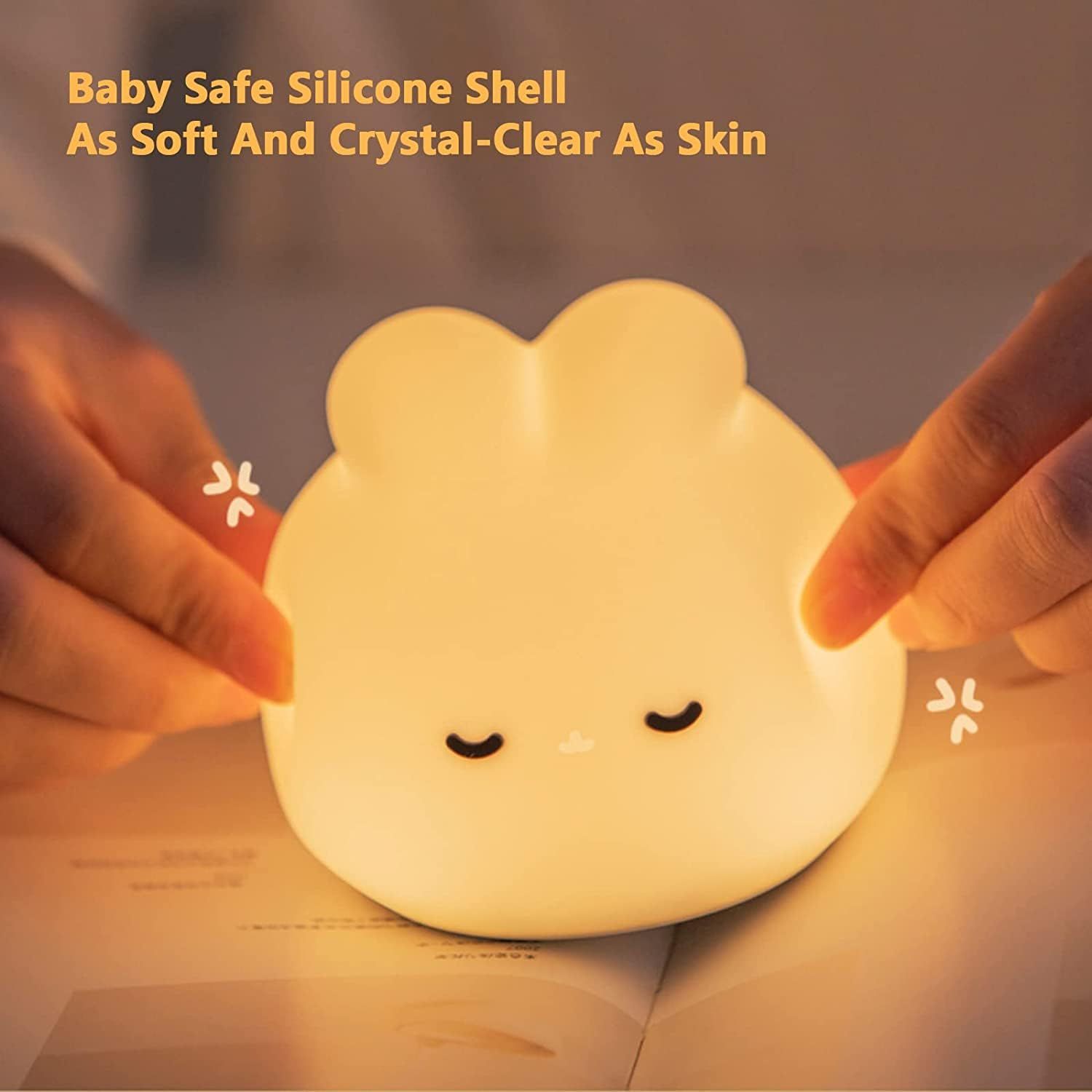Bunny LED Lamp for Kids USB Rechargeable Cute Decor with Timer & Touch Control view 3