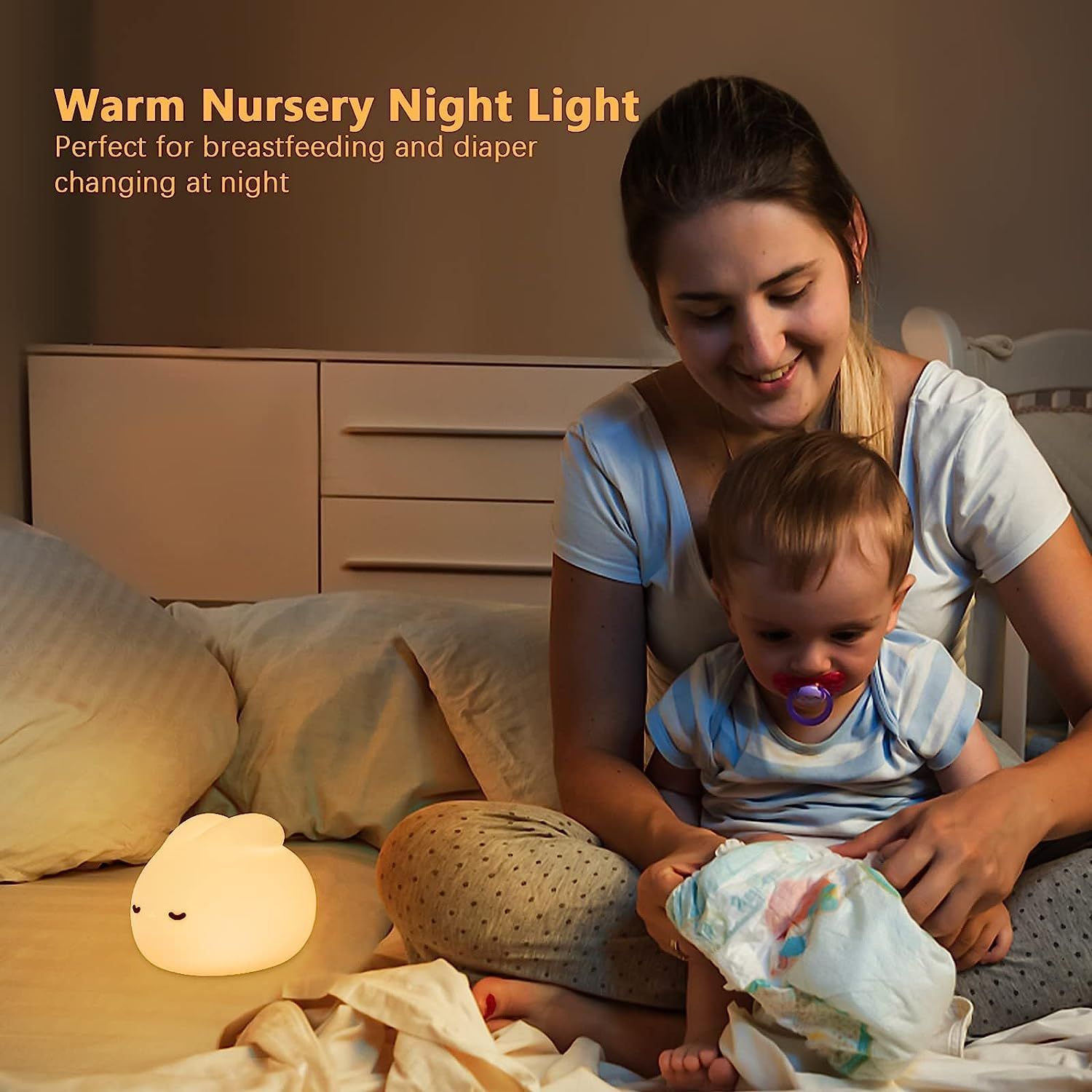 Bunny LED Lamp for Kids USB Rechargeable Cute Decor with Timer & Touch Control view 5