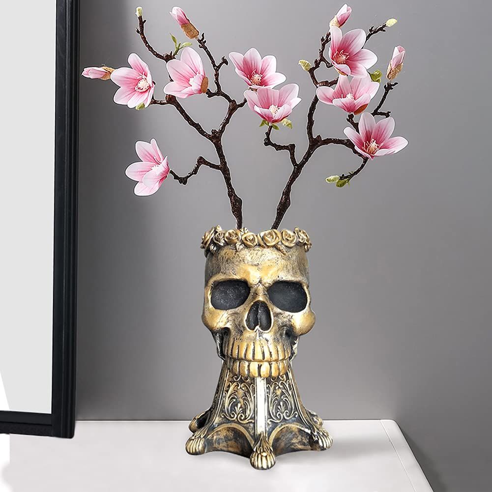 Indoor Outdoor Head Planters Skull Flower Pot Resin Succulent Planter Plants view 4