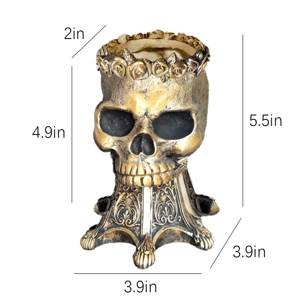 Indoor Outdoor Head Planters Skull Flower Pot Resin Succulent Planter Plants view 5