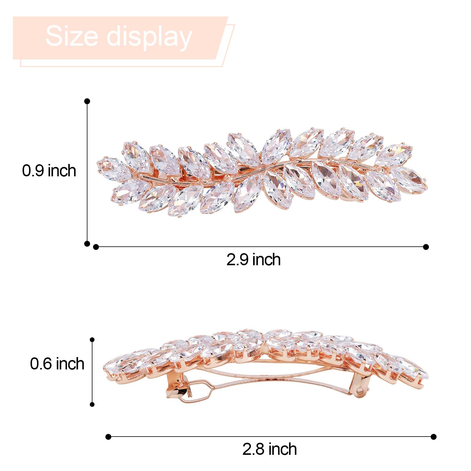 2PCS Crystal Hair Barrettes for Women view 3