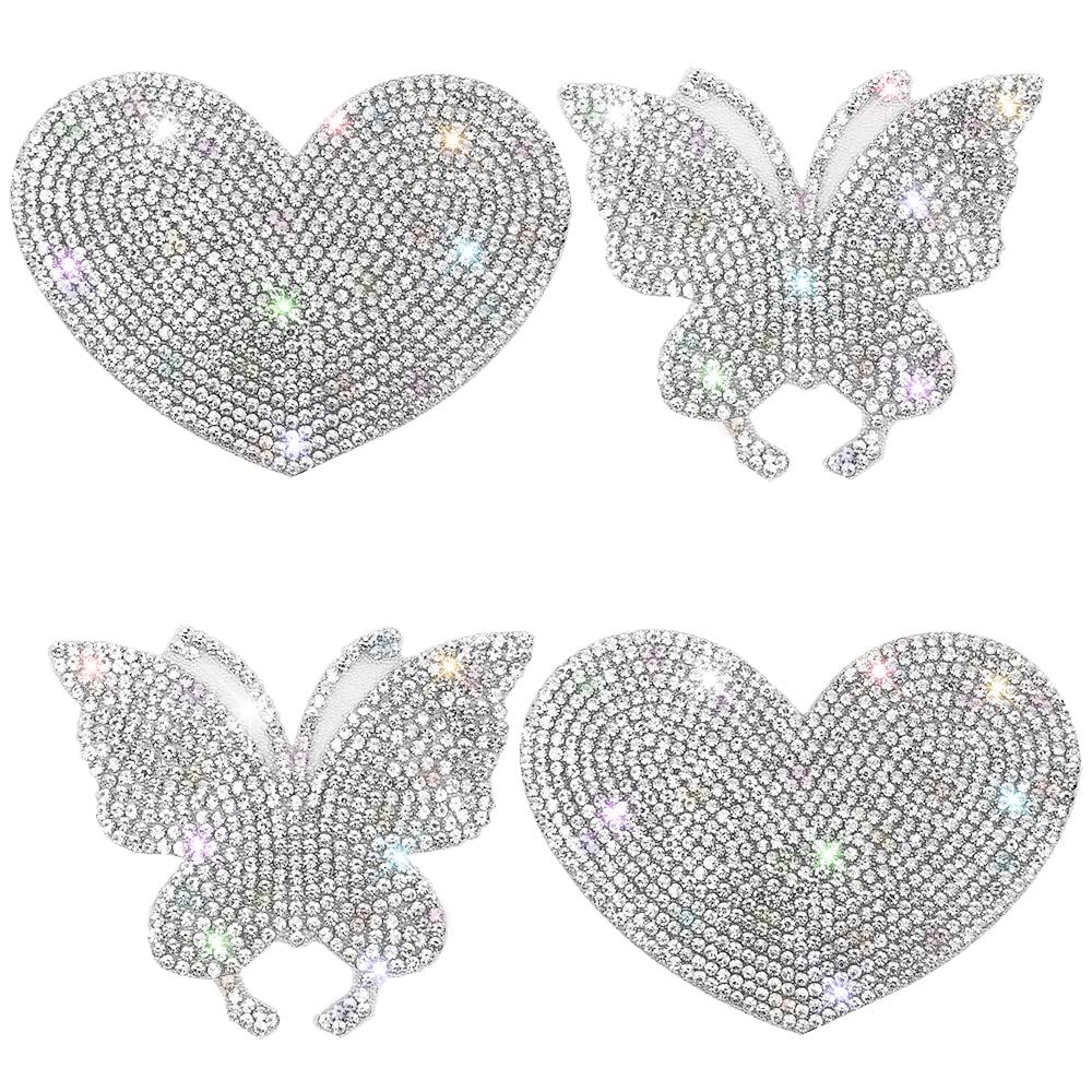 4 Pieces Bling Crystal Car Stickers — image 1