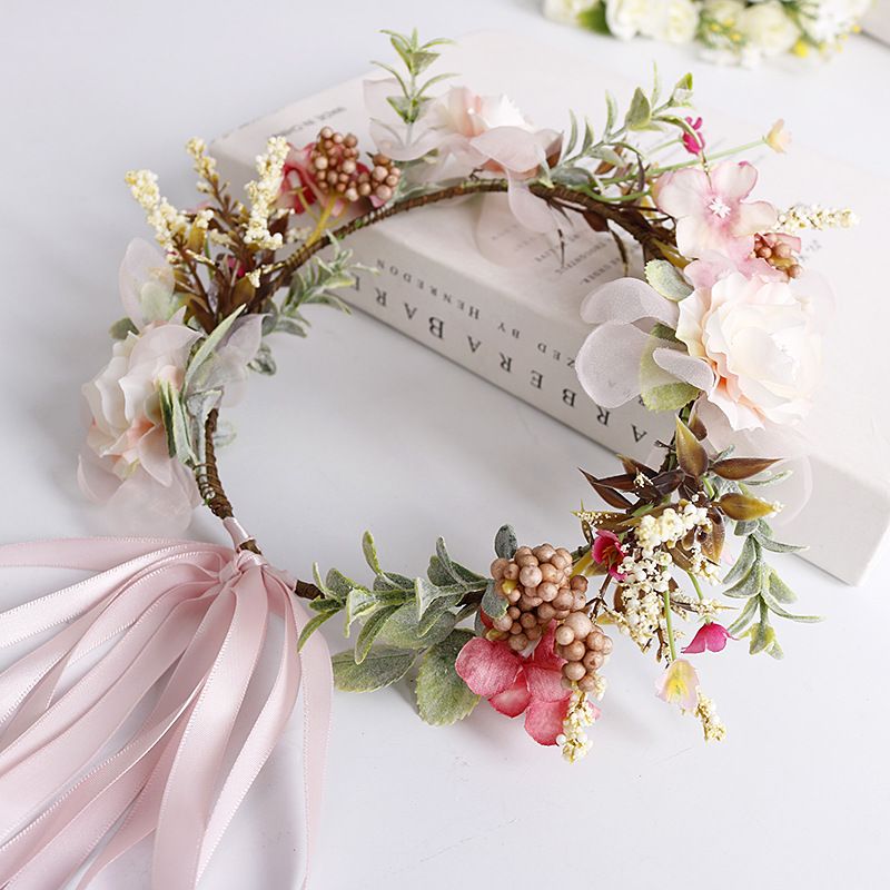 Flower Crown Flower Bridal Headband Wedding Headpiece Floral Hair Wreath Hair view 3