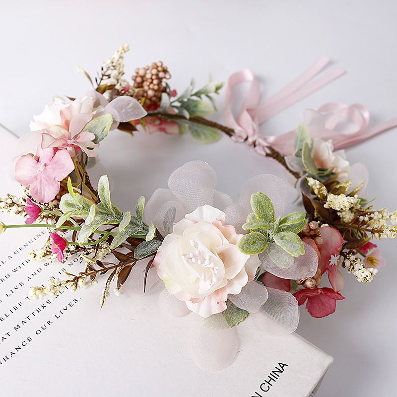 Flower Crown Flower Bridal Headband Wedding Headpiece Floral Hair Wreath Hair view 4