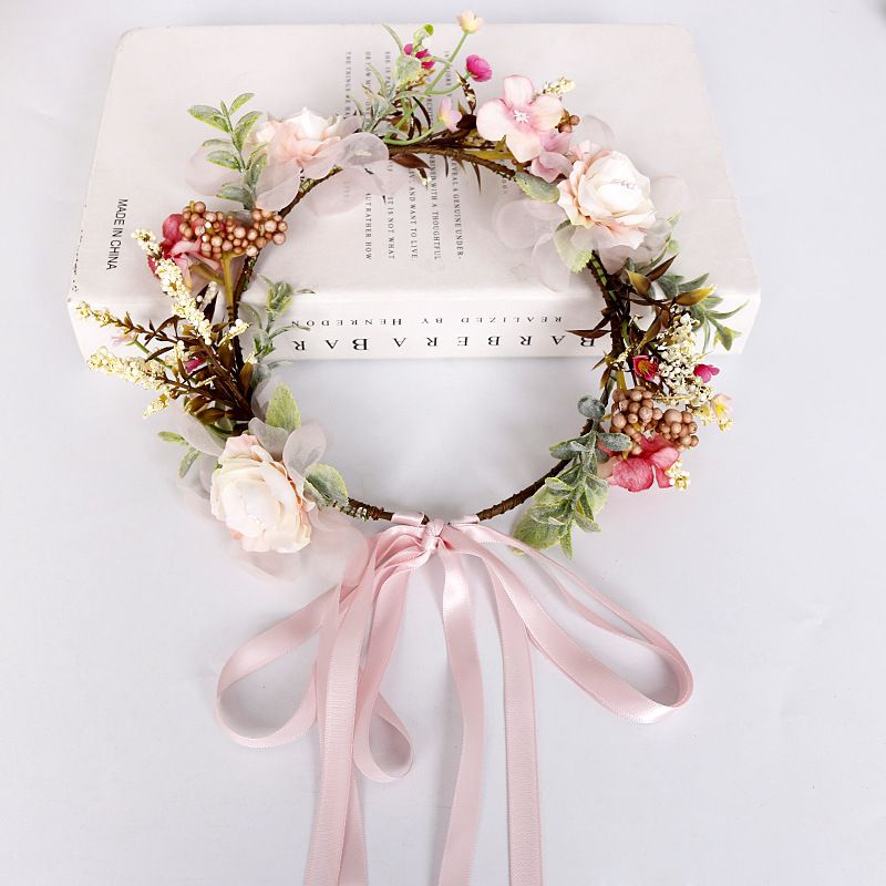 Flower Crown Flower Bridal Headband Wedding Headpiece Floral Hair Wreath Hair view 5
