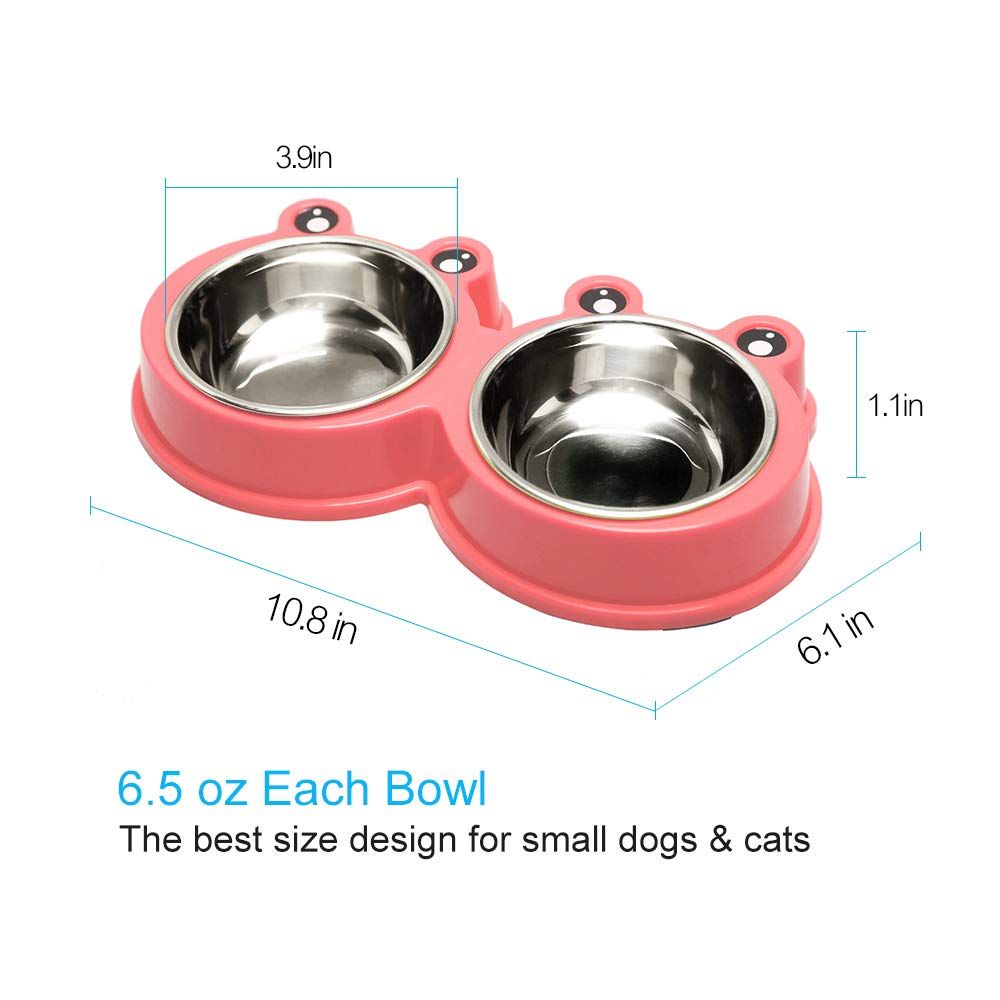 Durable Stainless Steel Dog Bowls Food Water Feeder Resistant Silicone Mat view 2