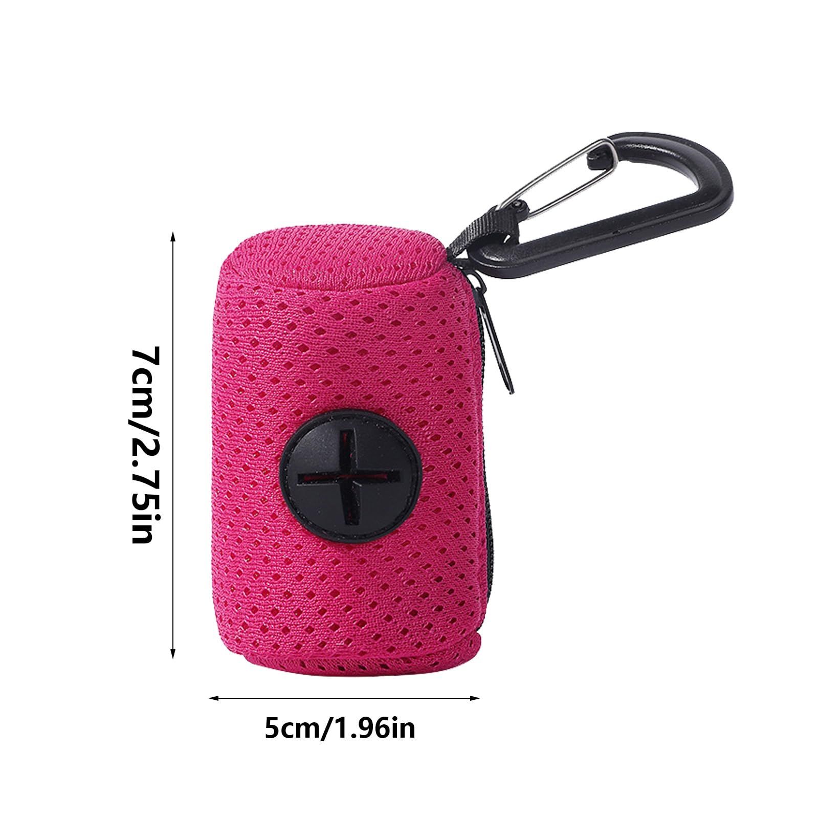 Dog Waste Bag Dispenser, Mesh Fabric Attachment Doggy Bag Holder with Zipper view 5