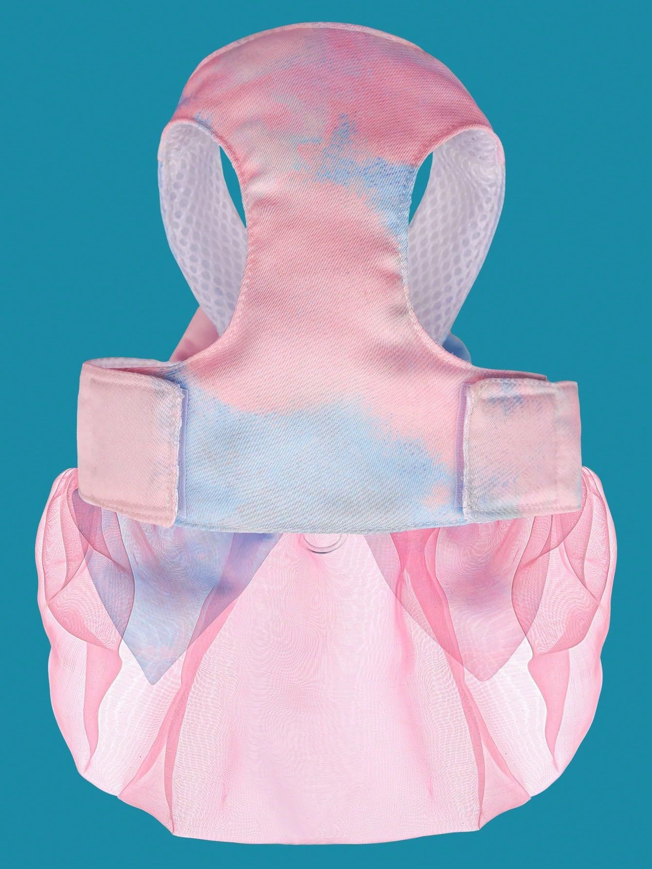 Tie-dye Dog Harness and Leash Set Bow Decor Puppy Cat Harness with Leash Soft view 5