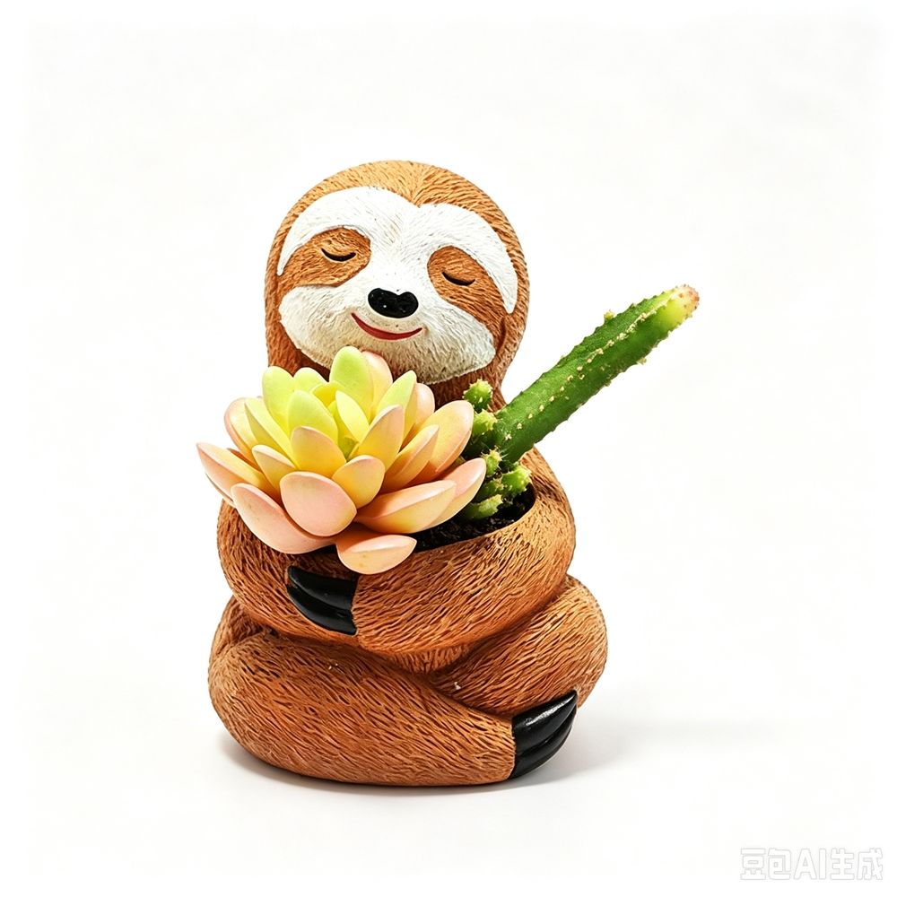Small Succulent Plant Pot with Drainage Hole Cute Resin Flower Pot Ornaments — image 1