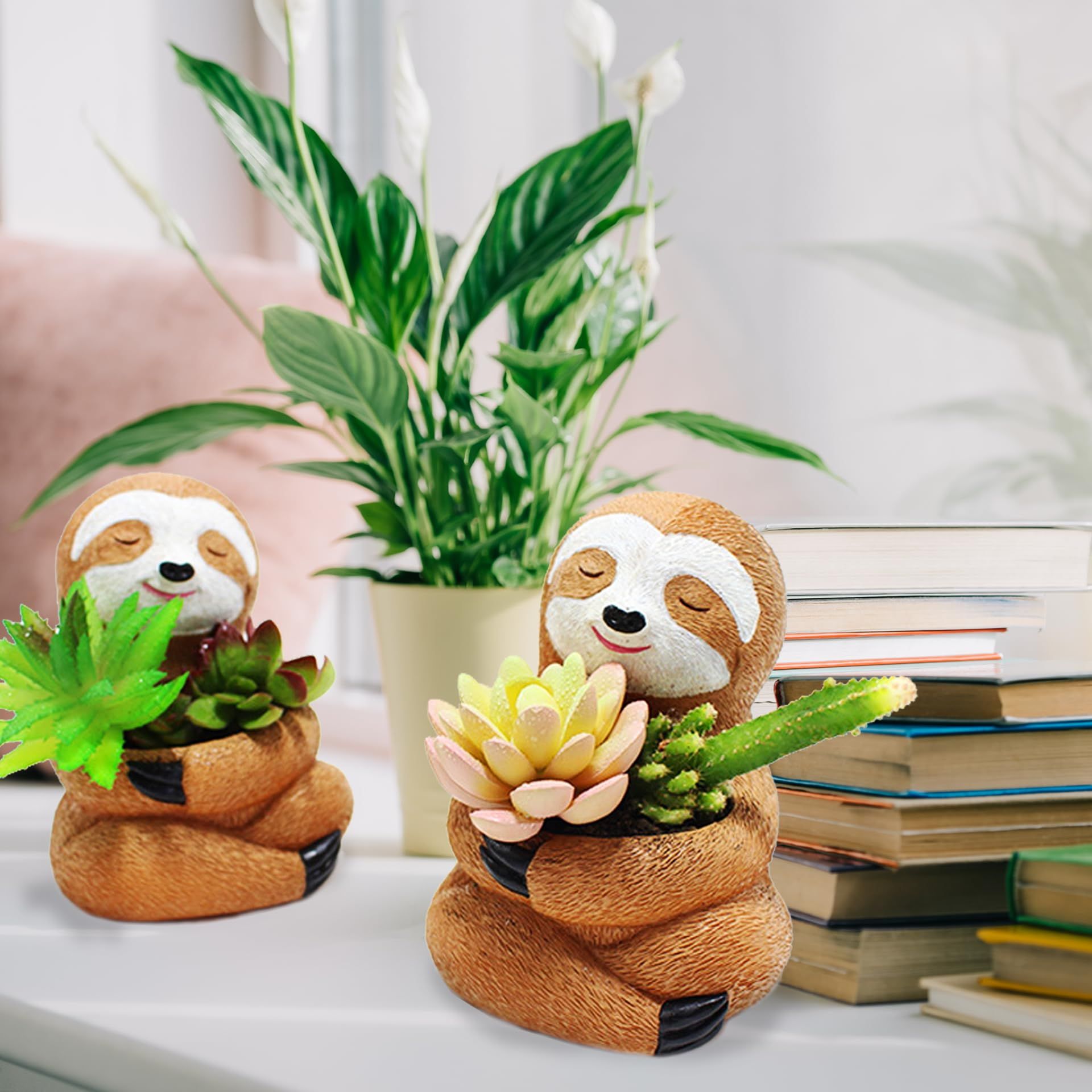Small Succulent Plant Pot with Drainage Hole Cute Resin Flower Pot Ornaments view 3