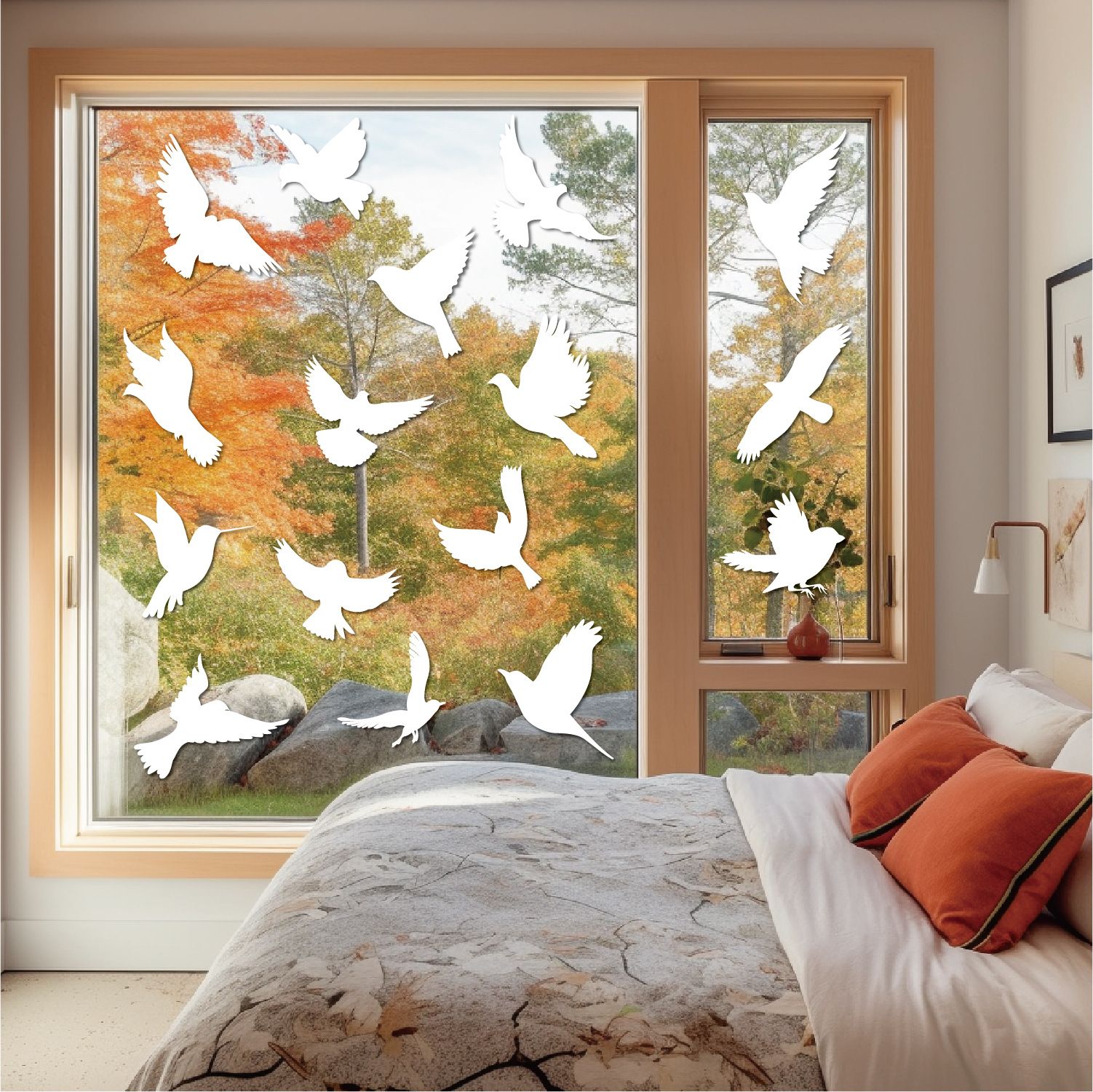 Window Stickers, 12 Sheets 48PCS PVC Self-Adhesive Anti-Collision Window — image 1