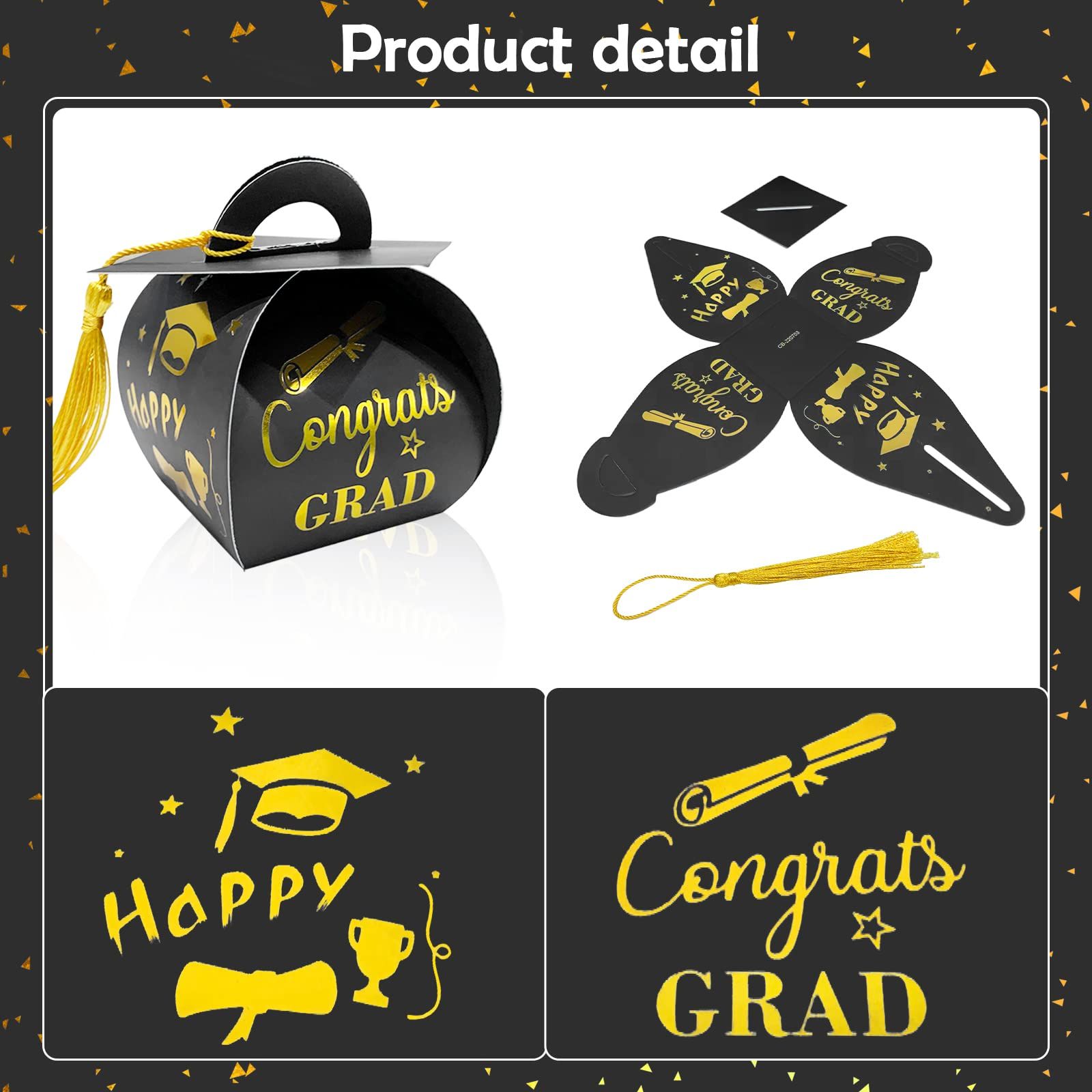 50 pcs Graduation Cap Boxes for Gifts view 3