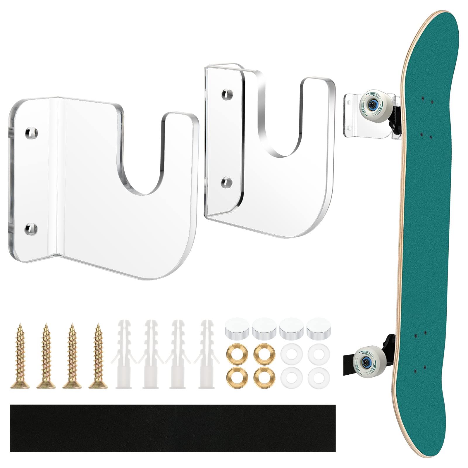 Acrylic Skateboard Wall Mount Skateboard Wall Hanger Rack Skateboard Display — image 1