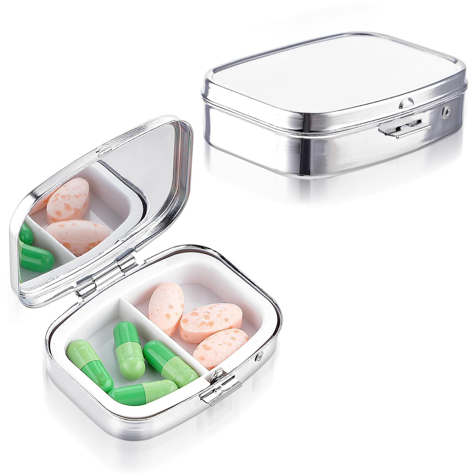 2pcs 2 Compartment Pill Box