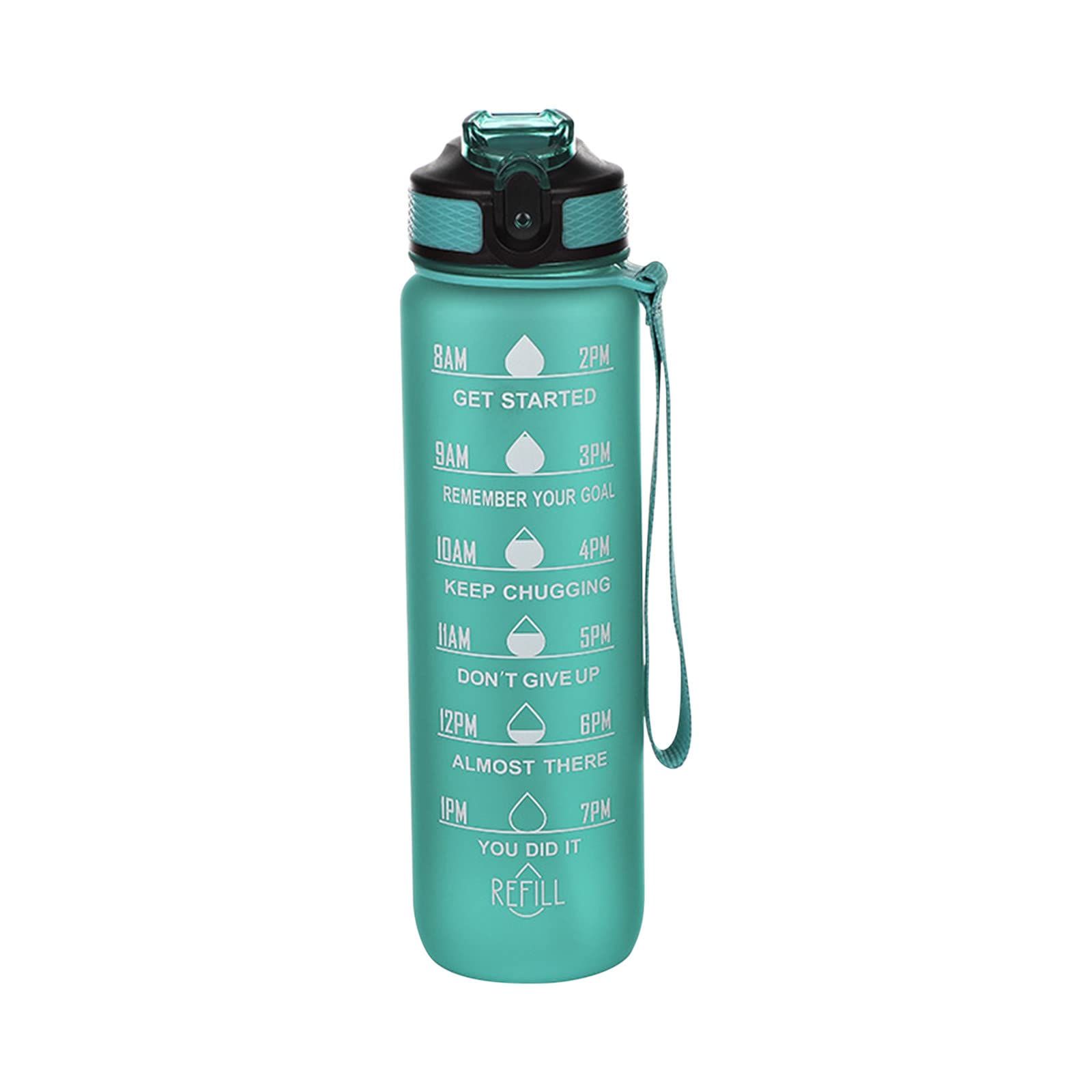 Motivational Water Bottle with Time Markings 1L Leak-proof Design Fitness