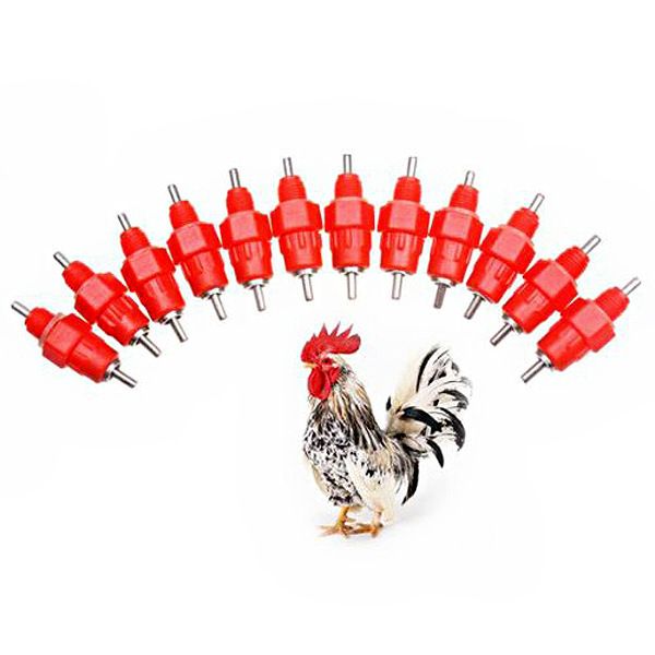 30PCS Automatic Chicken Water Nipple Drinker Feeders Poultry Hen Screw Style view 2