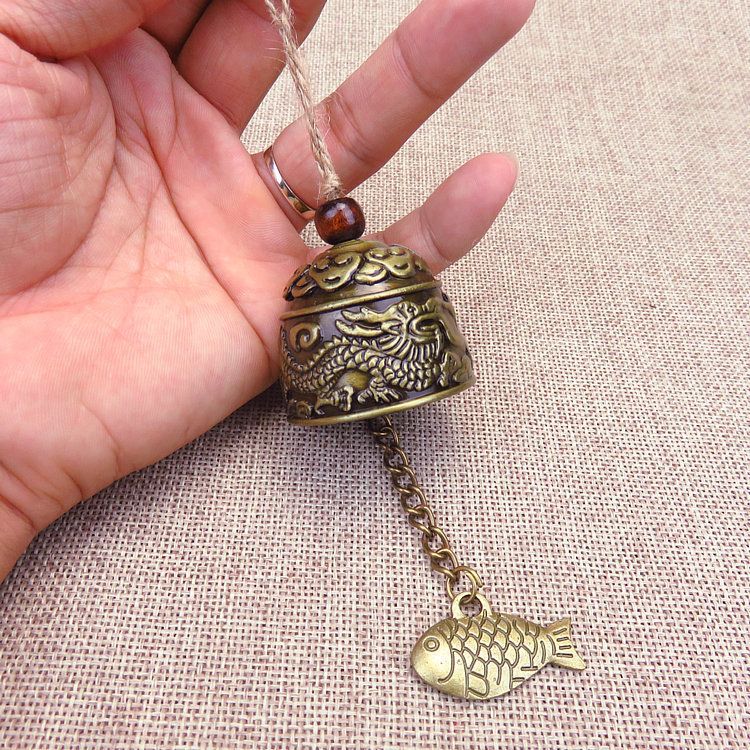 Vintage Dragon Fengshui Bell Good Luck Bless Home Garden Hanging Windchime view 4