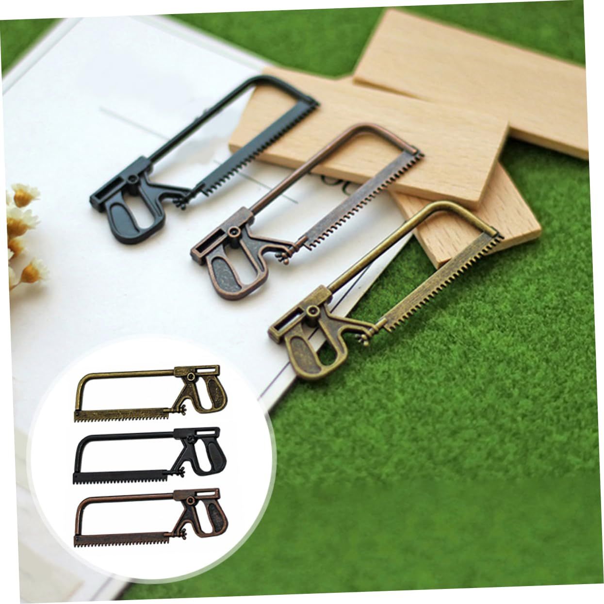 3pcs Mini Saw Model Fairy Garden Saws Toys Miniature Saws Decoration Mini view 2
