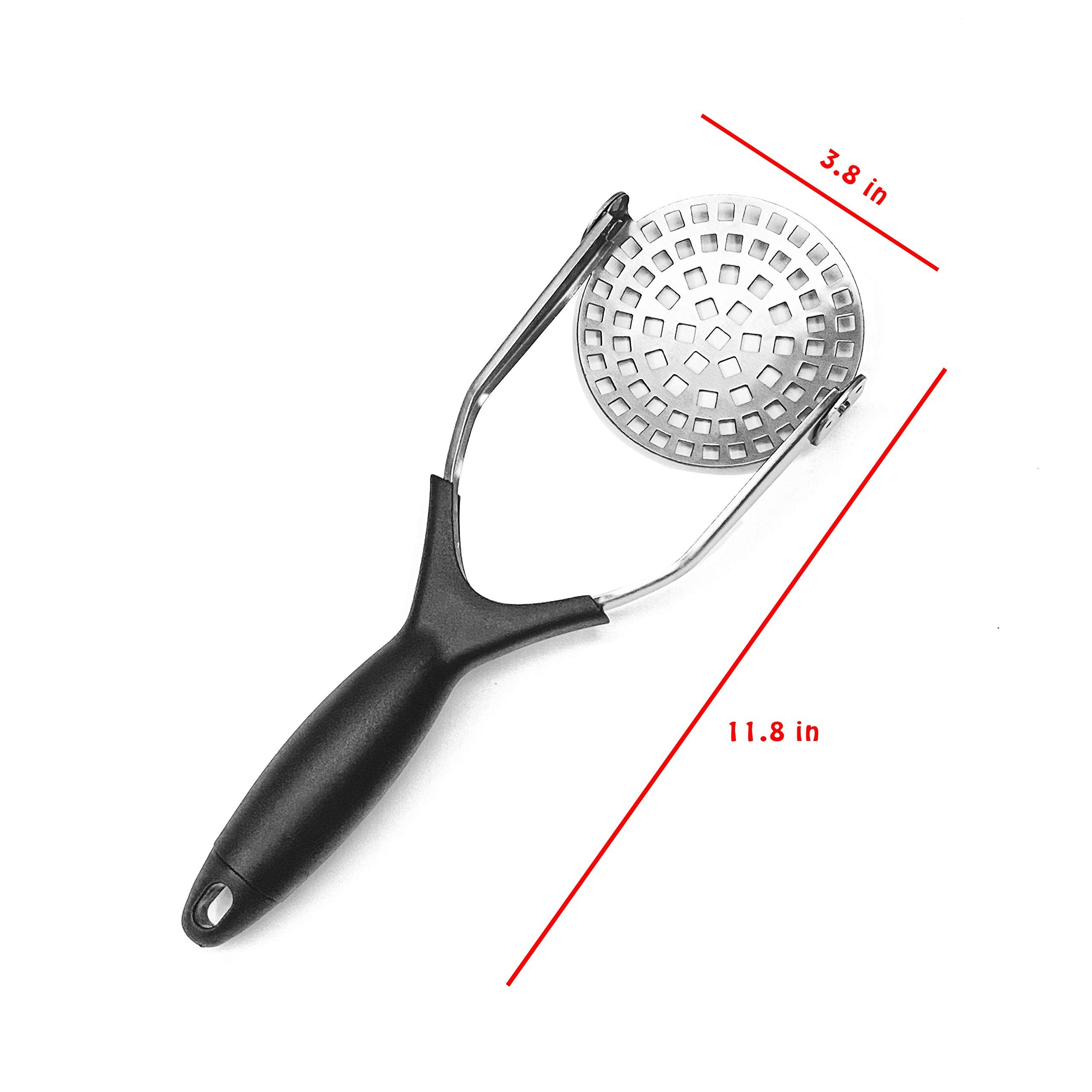 Stainless Steel Potato Masher - Heavy Duty with Garlic Press view 5