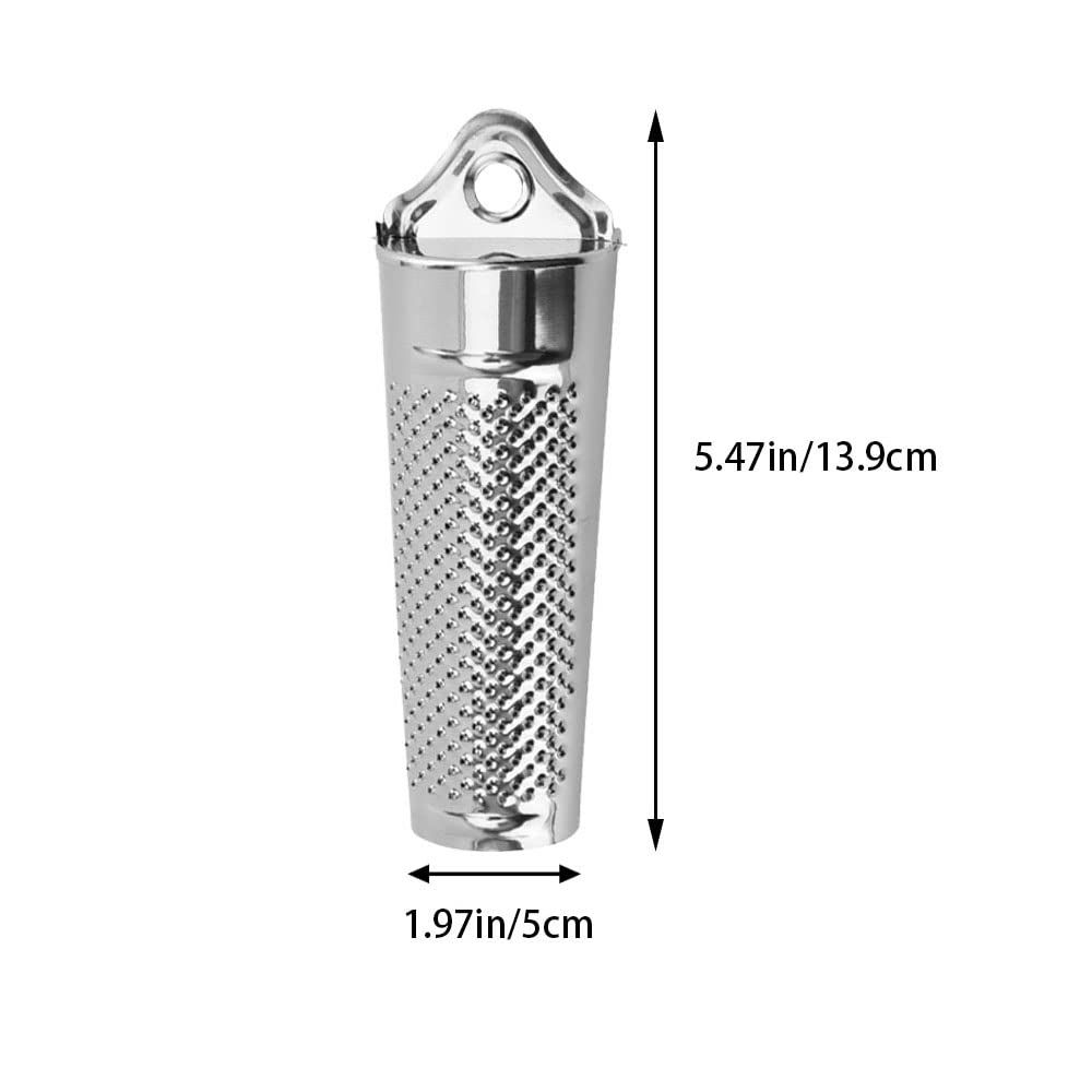 Stainless Steel Cheese Handheld Nutmeg Grinder with Container for Kitchen Hard view 2
