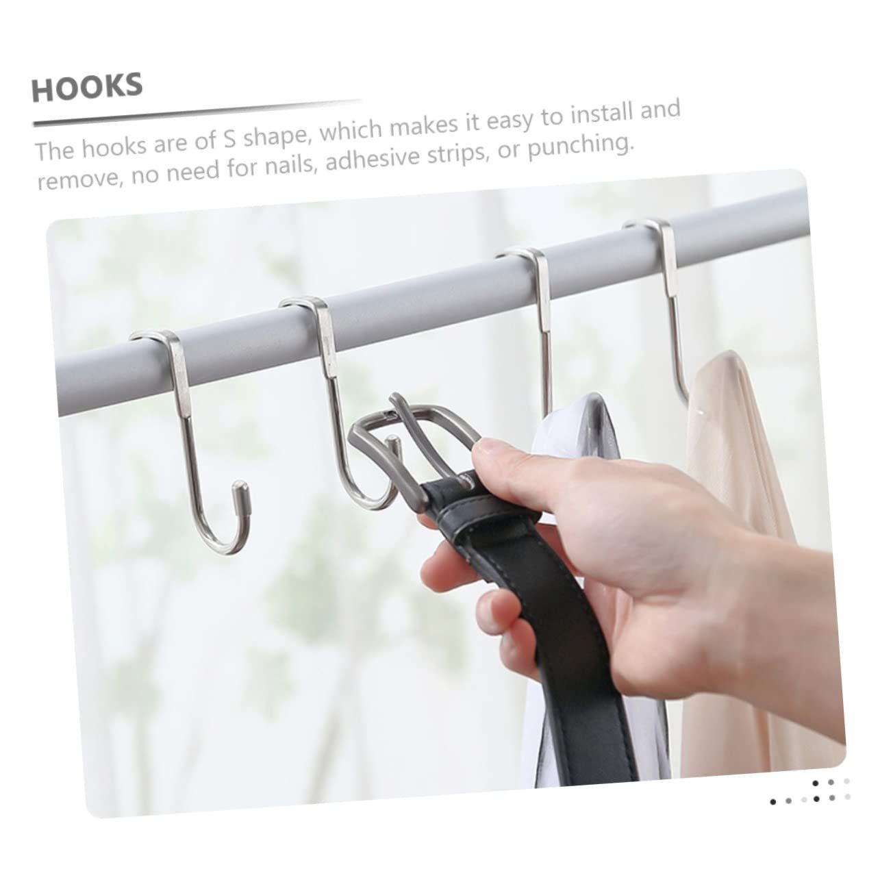 4pcs Double Hook Door Hook Door Hanger Hook for Hats Metal Clothes Hangers Hat view 2