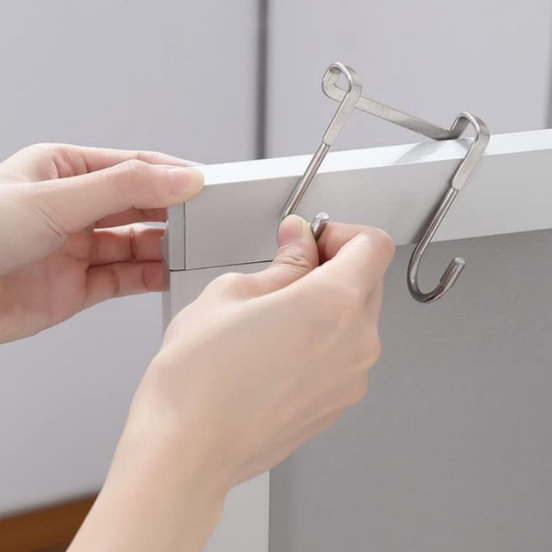 4pcs Double Hook Door Hook Door Hanger Hook for Hats Metal Clothes Hangers Hat view 5