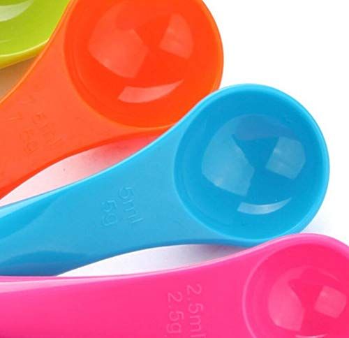 5 in 1 Colorful Plastic Tea Flour Coffee Measuring Spoons Set Kitchen Cooking view 4