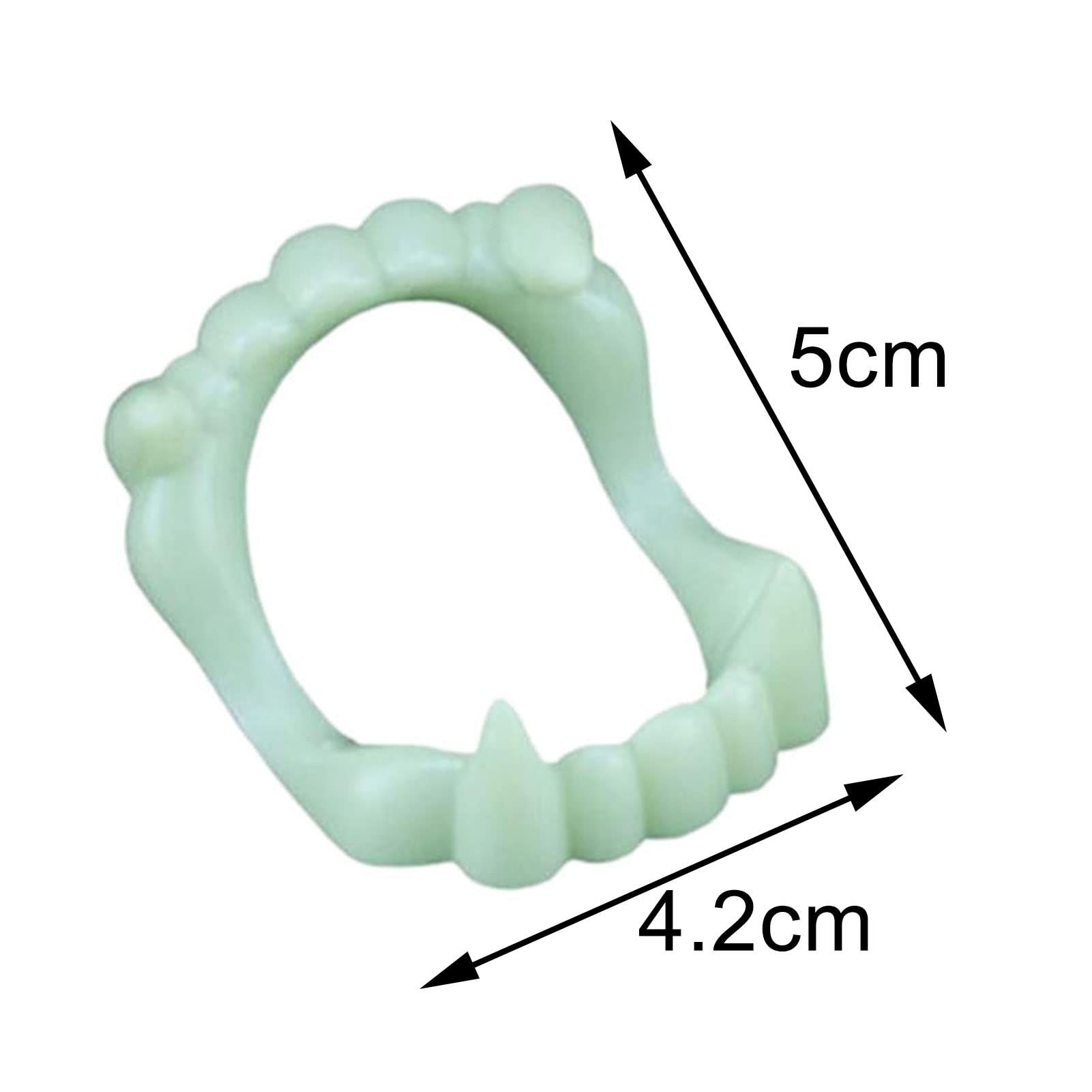 5Pcs Halloween Dentures Simulated Glow in The Dark Halloween Vampires Fake view 3
