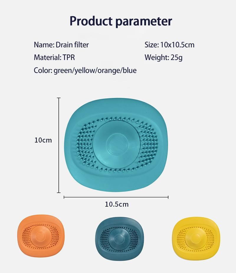 Hair Catcher Drain Stopper Silicone Hair Stopper Shower Drain Cover Sink view 4