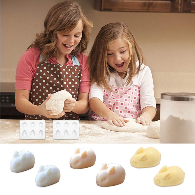 3D Easter Bunny Silicone Mold for Baking Rabbit Shape Mousse Cake view 5