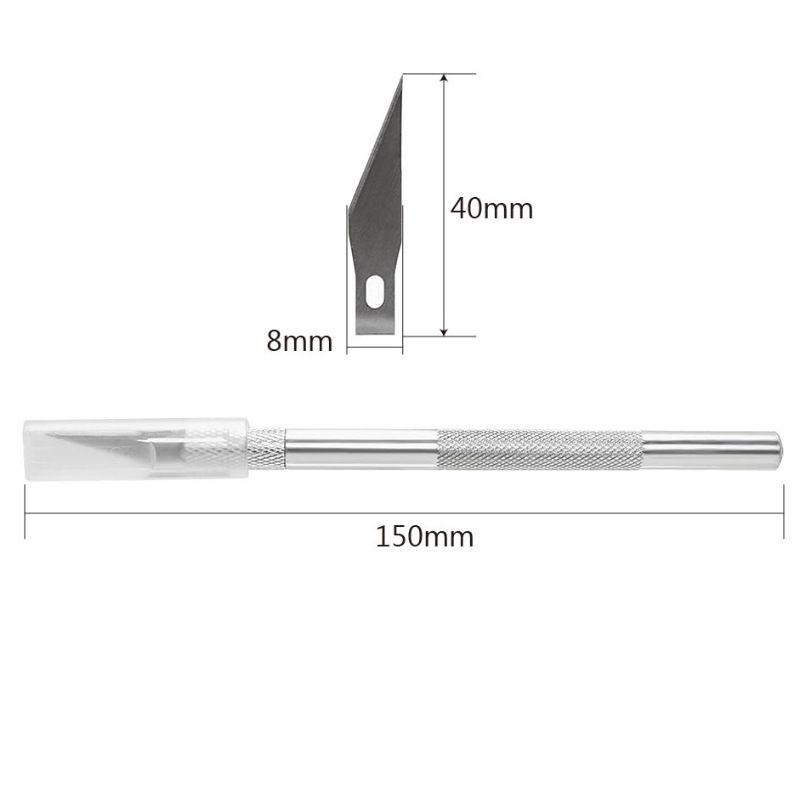 Stainless Steel Precision Knife Hobby Knife Razor Tool with 5 Spare Blades for view 2