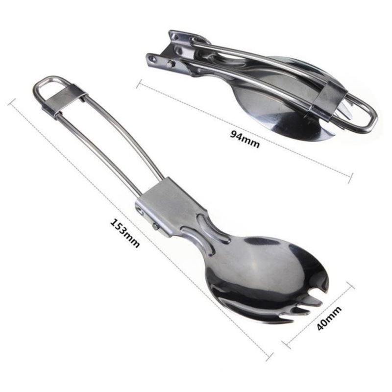 Outdoor Travel Spoon Spork Camping Cutlery Folding Fork Spoon 2 In 1 Outdoor view 2