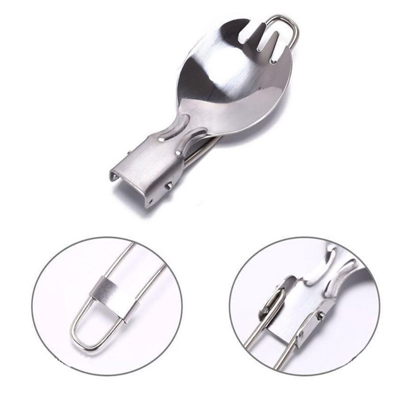 Outdoor Travel Spoon Spork Camping Cutlery Folding Fork Spoon 2 In 1 Outdoor view 3