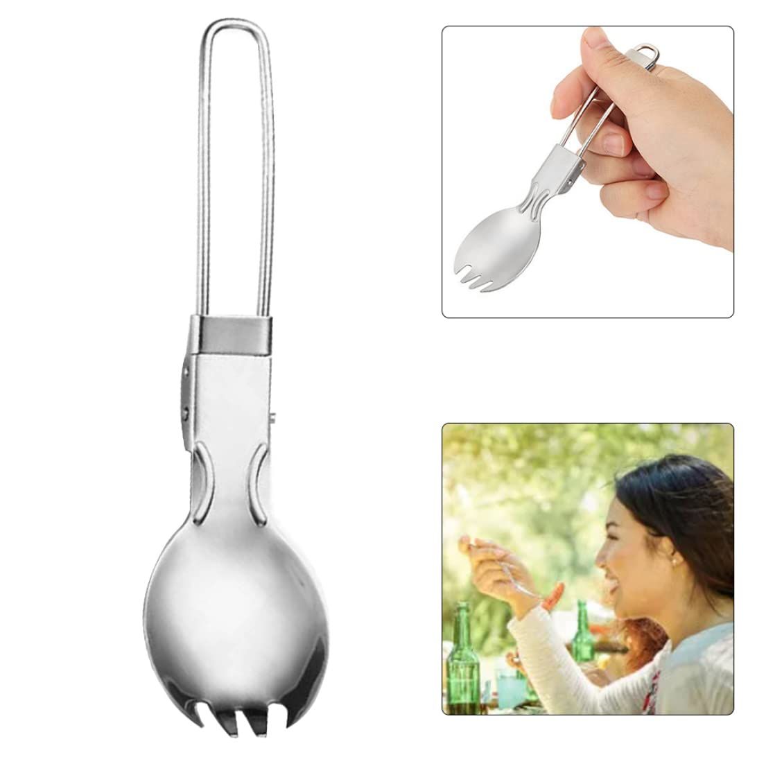 Outdoor Travel Spoon Spork Camping Cutlery Folding Fork Spoon 2 In 1 Outdoor view 5