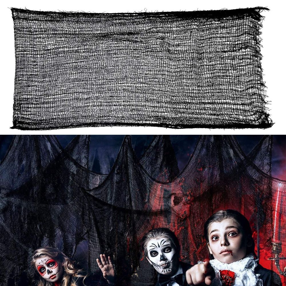 76cmx183cm Halloween Creepy Cloth - Halloween Decorations Clearance - Black view 4