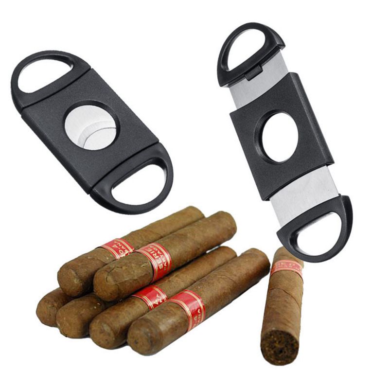 Cigar Cutter, Stainless Steel Guillotine Double Cut Blade Cigar Clippers in