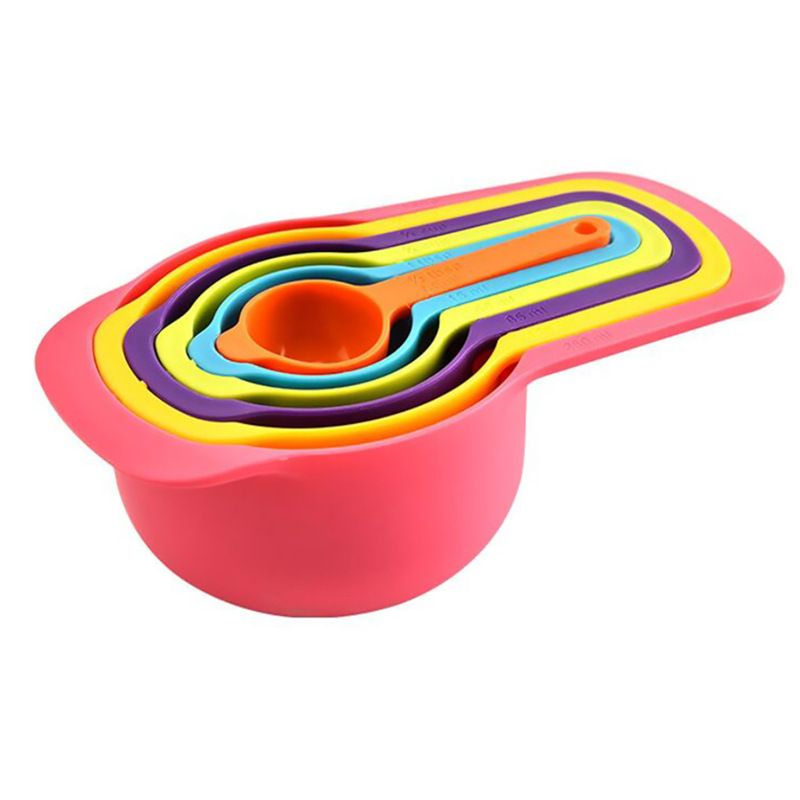 6PCS Color Measuring Cups Plastic Measuring Spoon Graduated Measuring Coffee