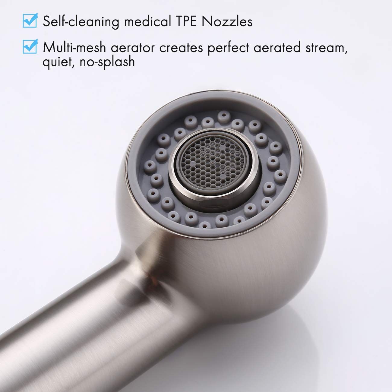 Kitchen Sink Pull Down Faucet Head Replacement 2-Functions Pull Out Sprayer view 4