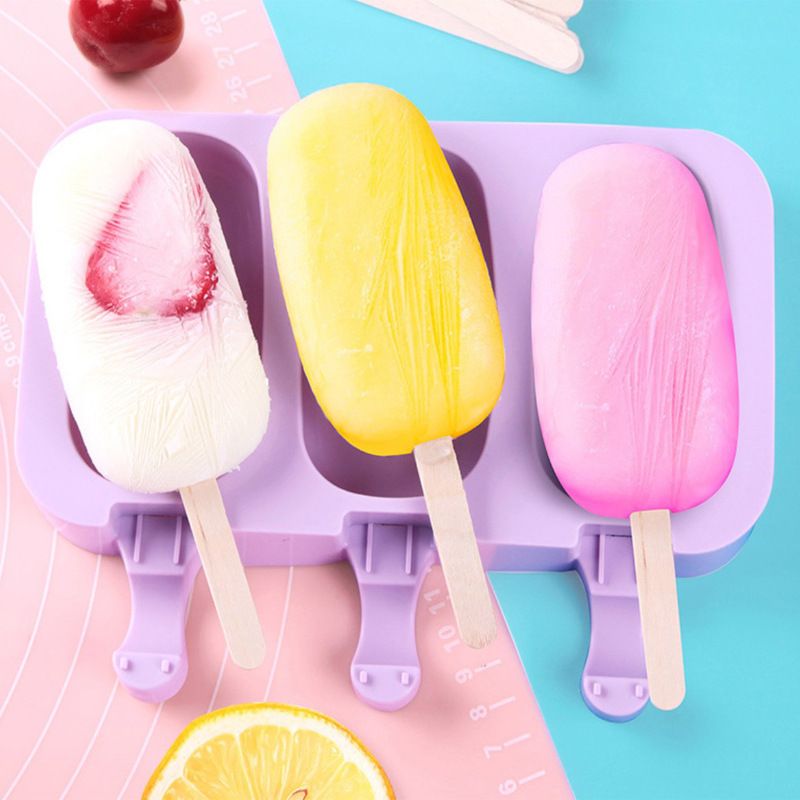 2PCS Cute Cartoon Shaped Food-Grade Silicone Ice Cream Molds Cake Mold Cheese Mold view 2