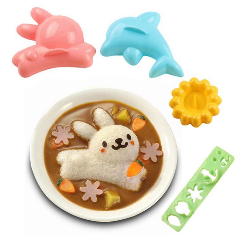 Rice Shaper Boil Egg Molds Stencils for Kids Bunny Stencil Kitchen Animal view 2