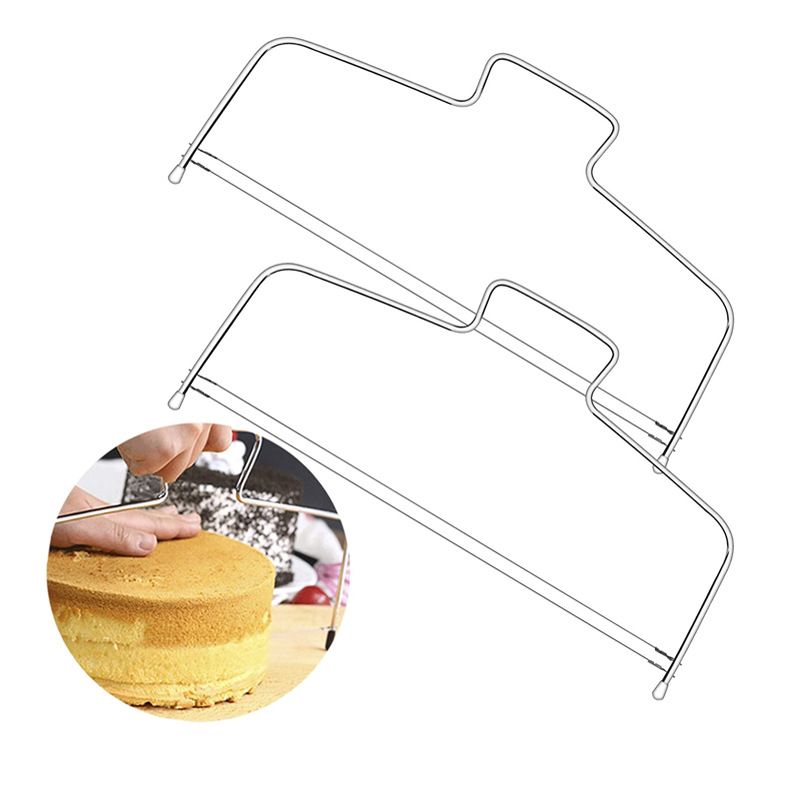 2-Wire Layer Cake Cutter Leveler Stainless Steel Adjustable Bread Cutting