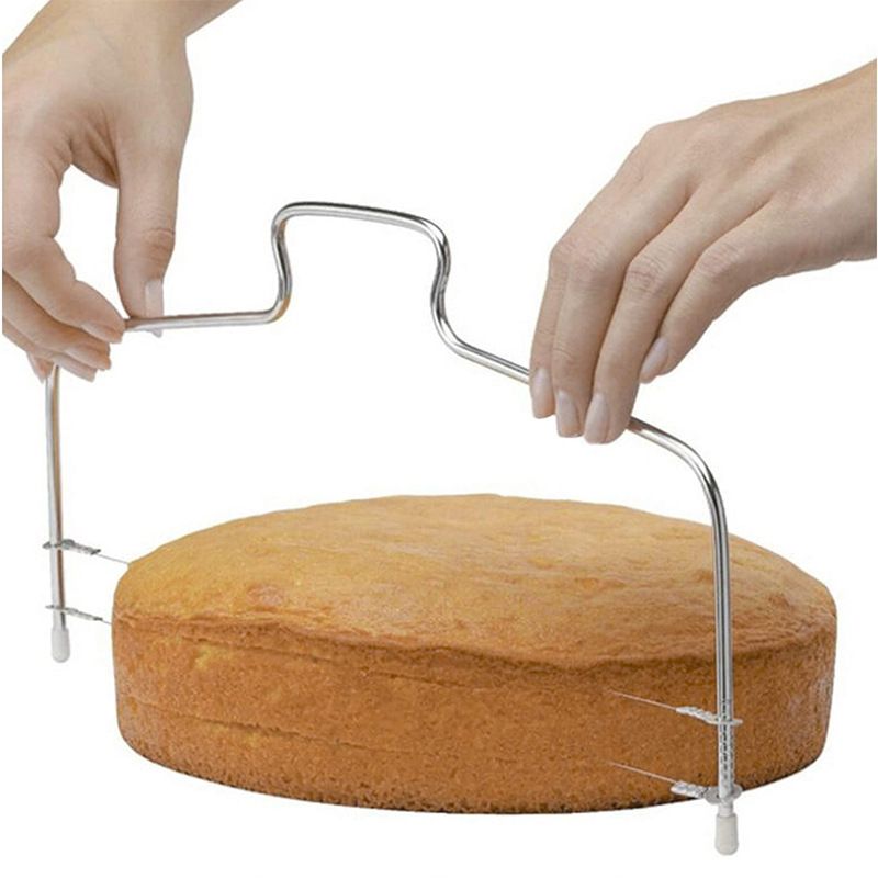 2-Wire Layer Cake Cutter Leveler Stainless Steel Adjustable Bread Cutting view 4