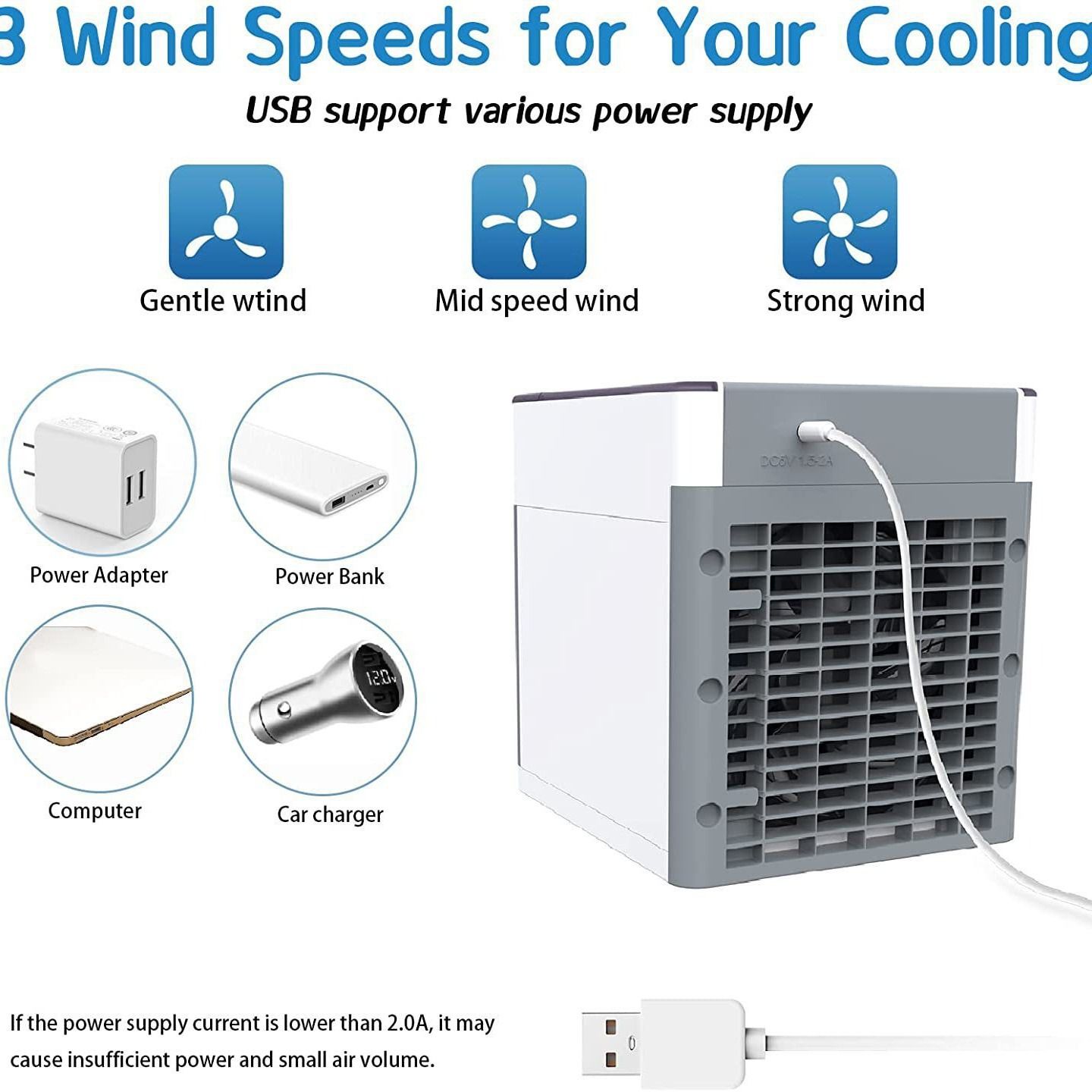 Portable Air Conditioners Mini Air Cooler Evaporative Conditioner Fan Cooling view 3
