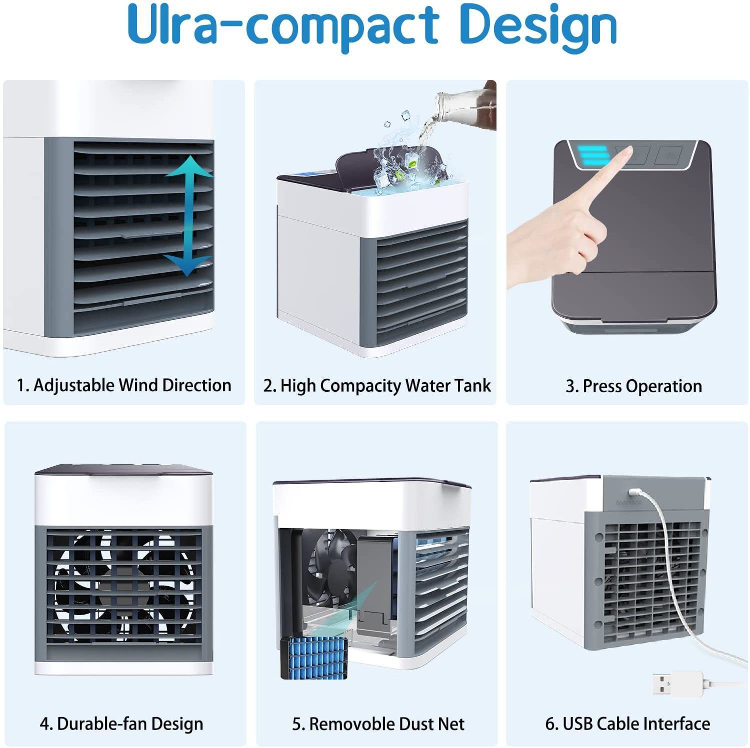Portable Air Conditioners Mini Air Cooler Evaporative Conditioner Fan Cooling view 5