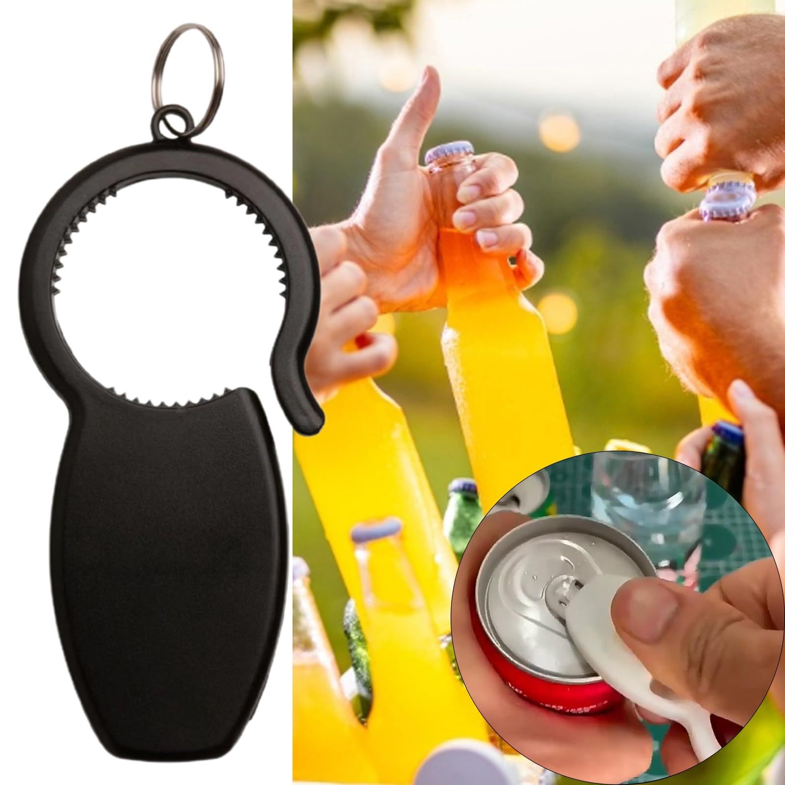 Can Opener Keychain Keychain Bottle Opener 3-in-1 Portable Multifunctional view 5